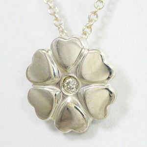 Tiffany Diamond Crown of Heart Necklace Silver